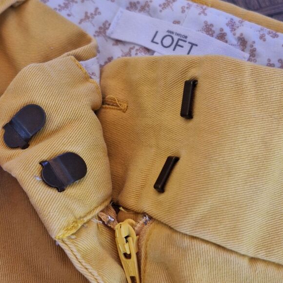 Ann Taylor LOFT Riviera Shorts Cotton Twill Stretch Mustard Yellow 8" inseam 8 - Picture 6 of 12